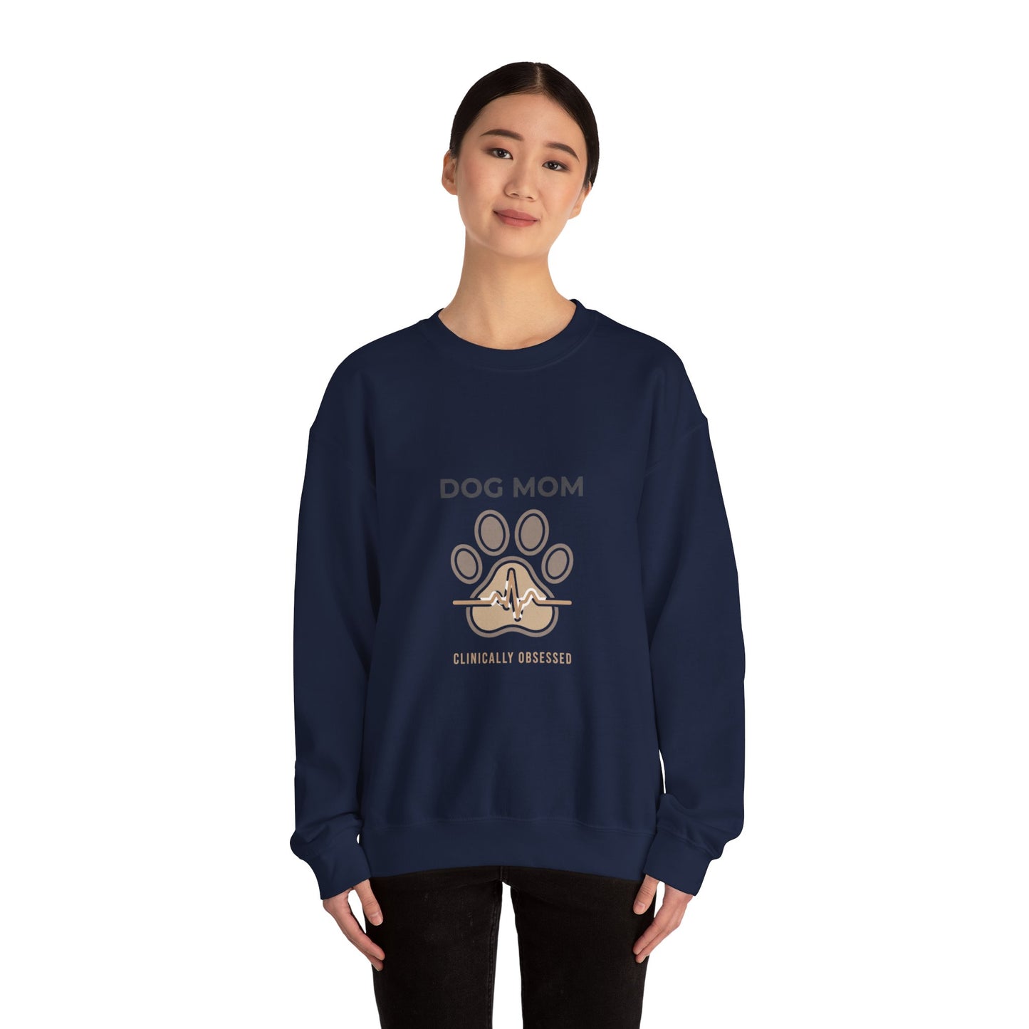 Dog Mom Paw Heart Crewneck Sweatshirt | fur baby, rescue pride
