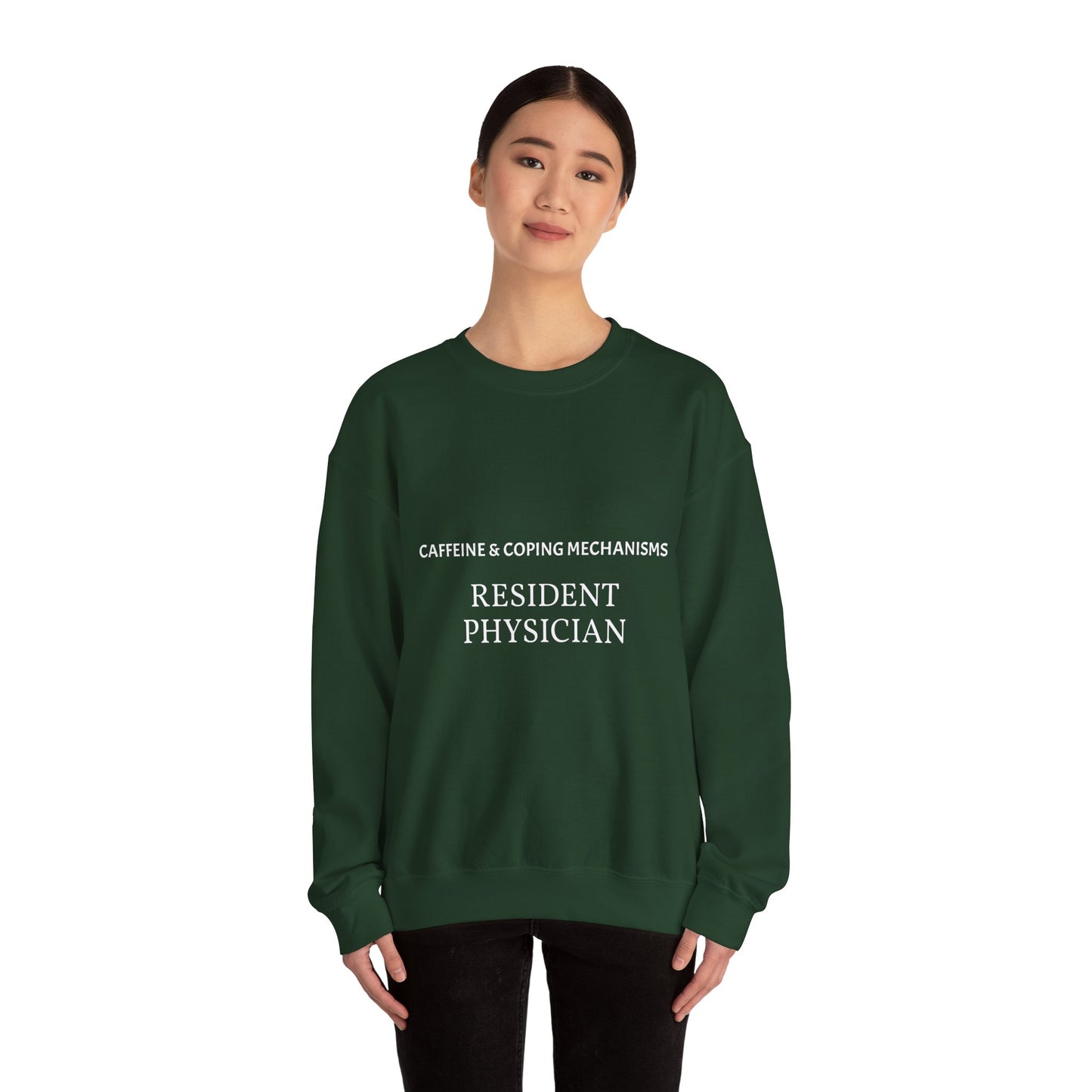 "Caffeine & Coping Mechanisms" Personalizable Crewneck Sweatshirt