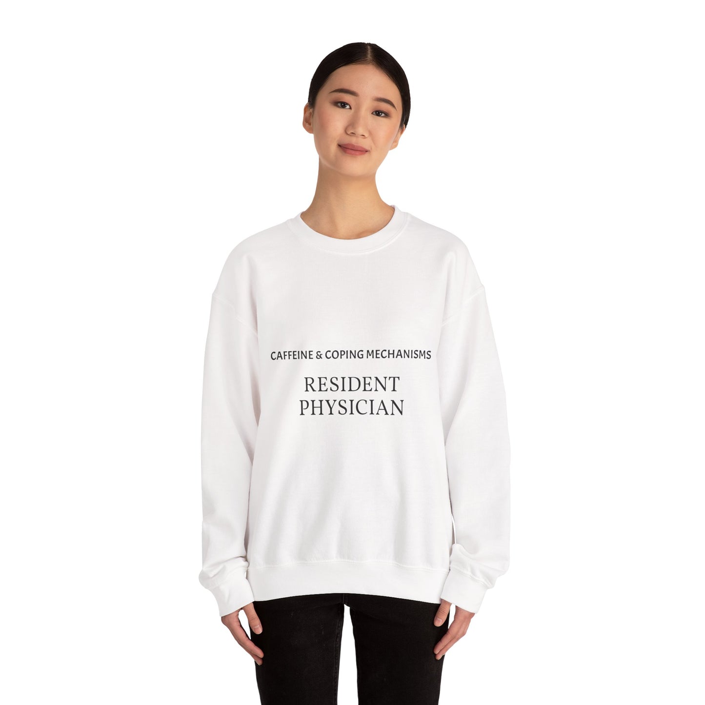 "Caffeine & Coping Mechanisms" Personalizable Crewneck Sweatshirt
