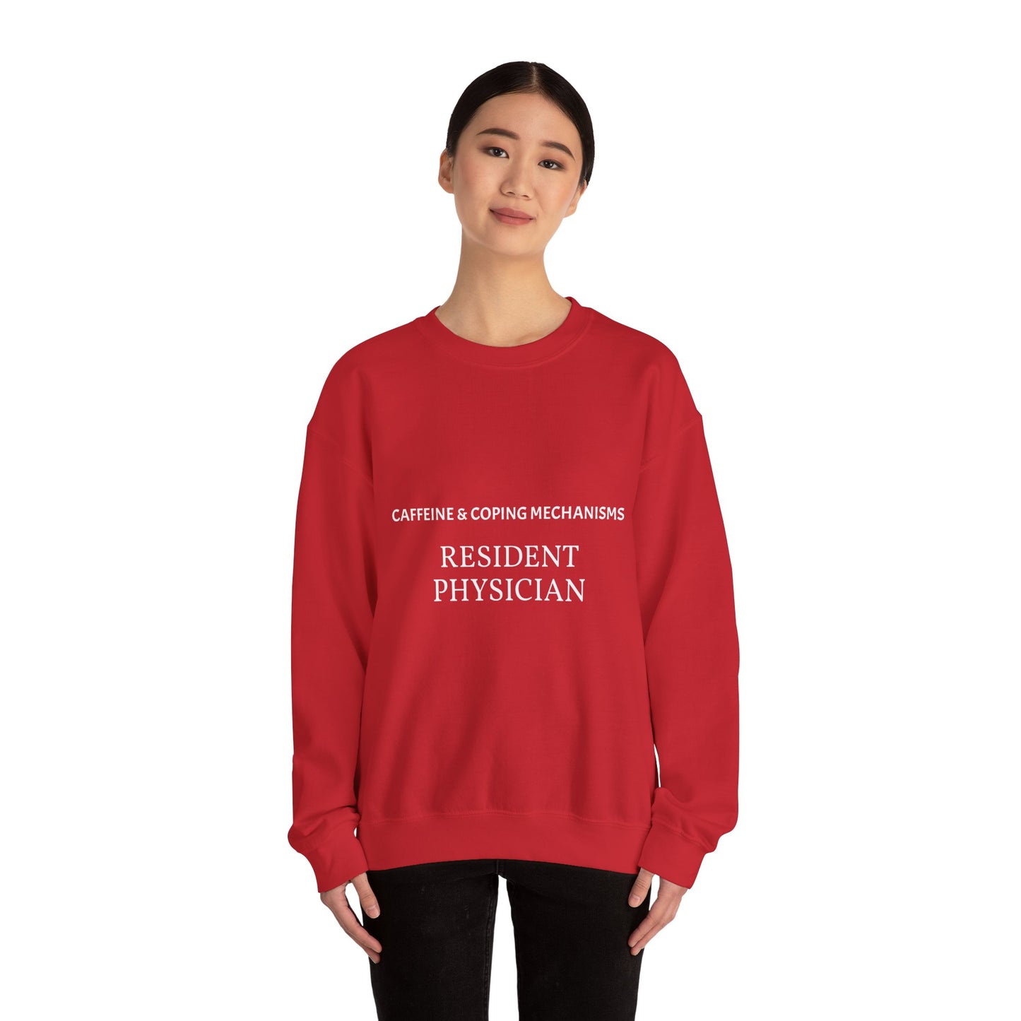 "Caffeine & Coping Mechanisms" Personalizable Crewneck Sweatshirt