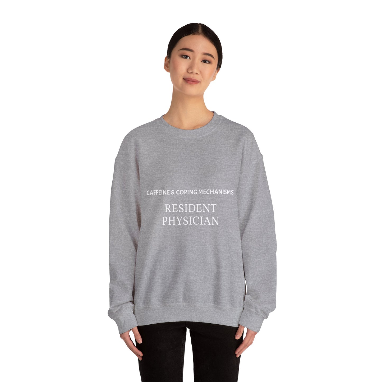 "Caffeine & Coping Mechanisms" Personalizable Crewneck Sweatshirt