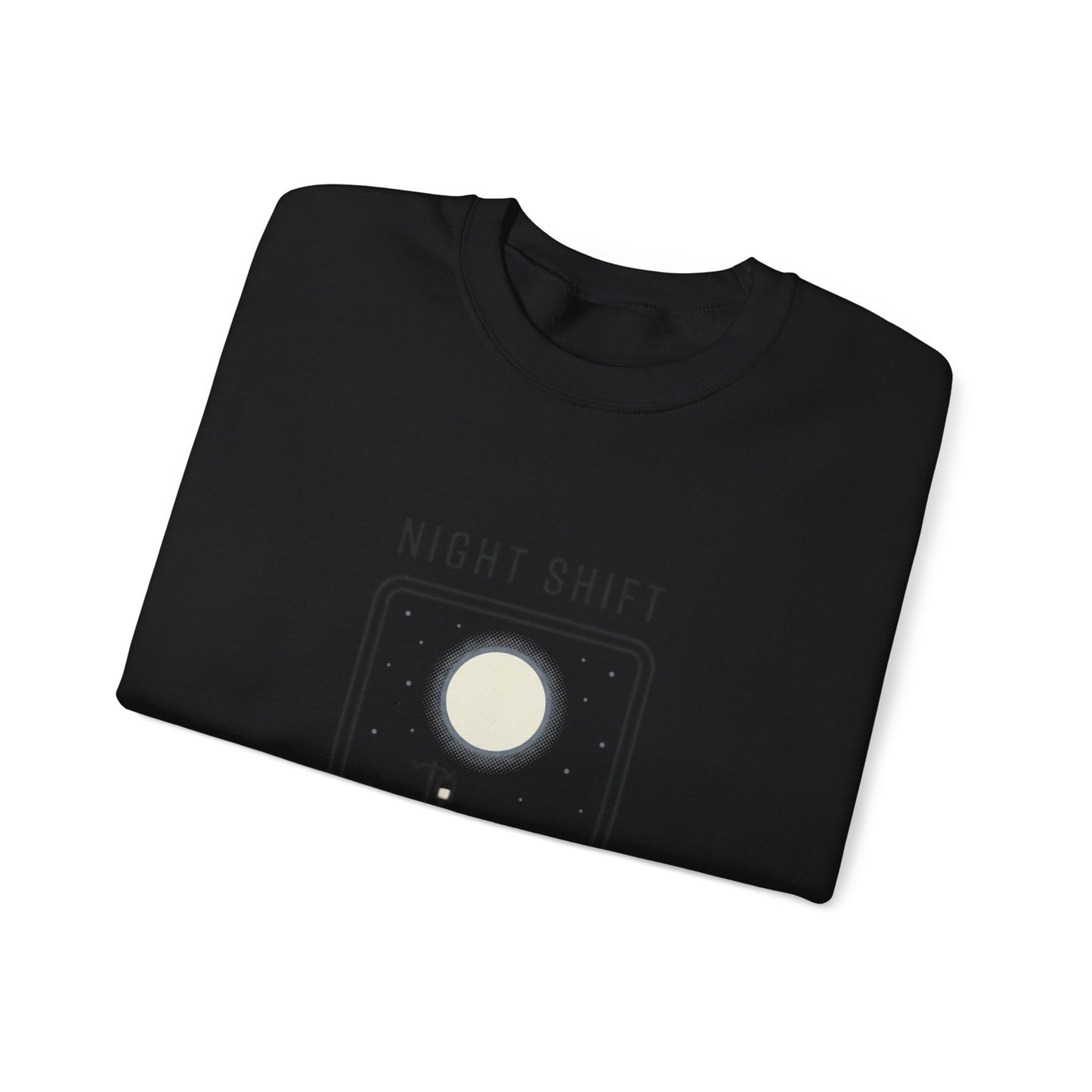 Night Shift Crewneck Sweatshirt – Minimal Moonlit 'Nothing Good Happens After Midnight' Design