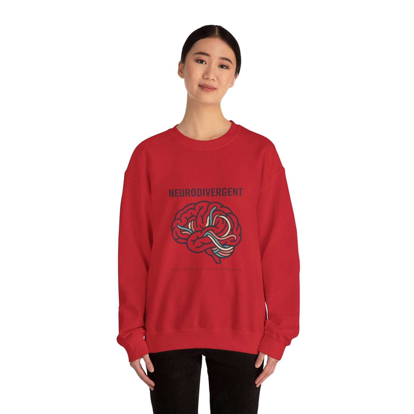 Neurodivergent Brain Crewneck Sweatshirt | autistic pride, identity-first