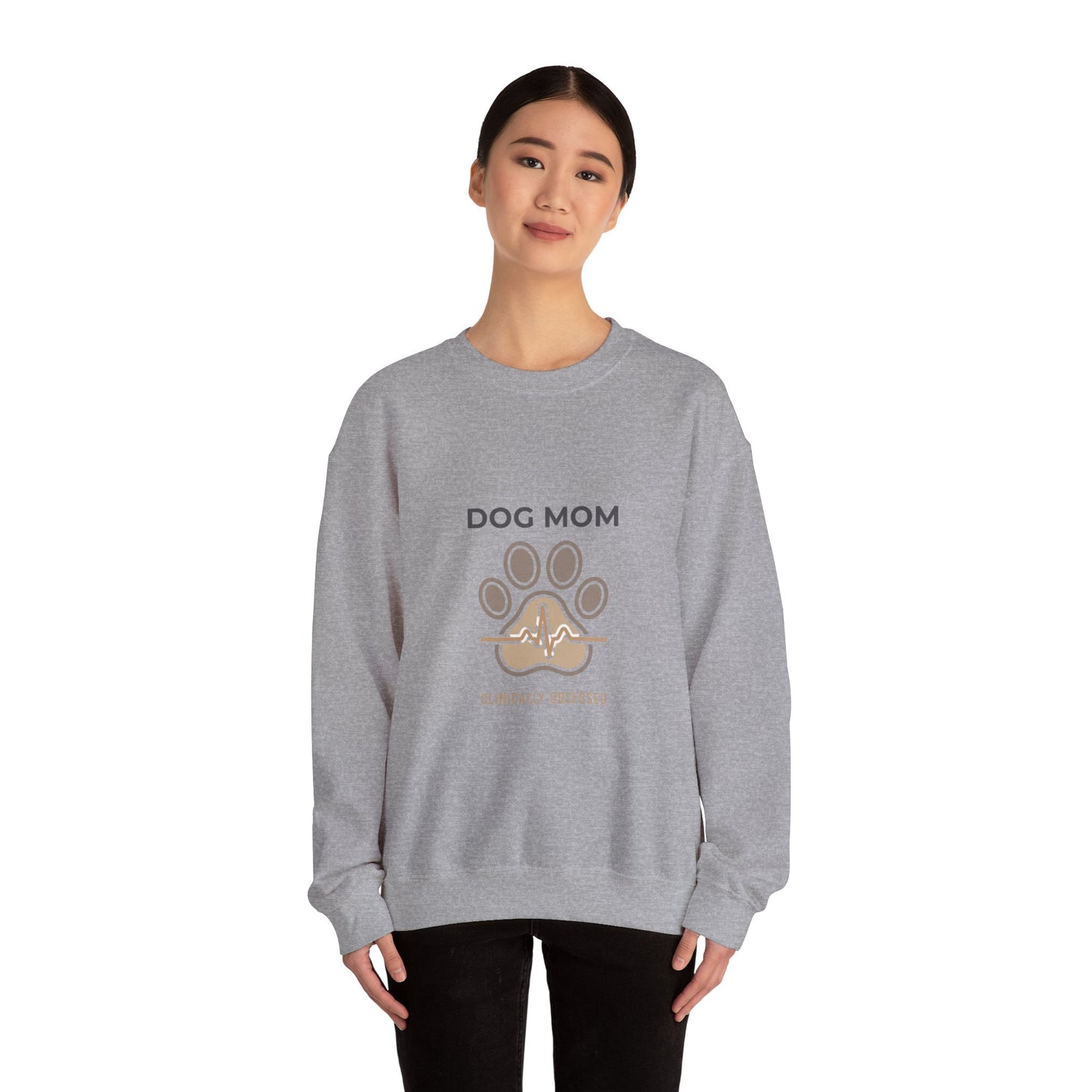 Dog Mom Paw Heart Crewneck Sweatshirt | fur baby, rescue pride
