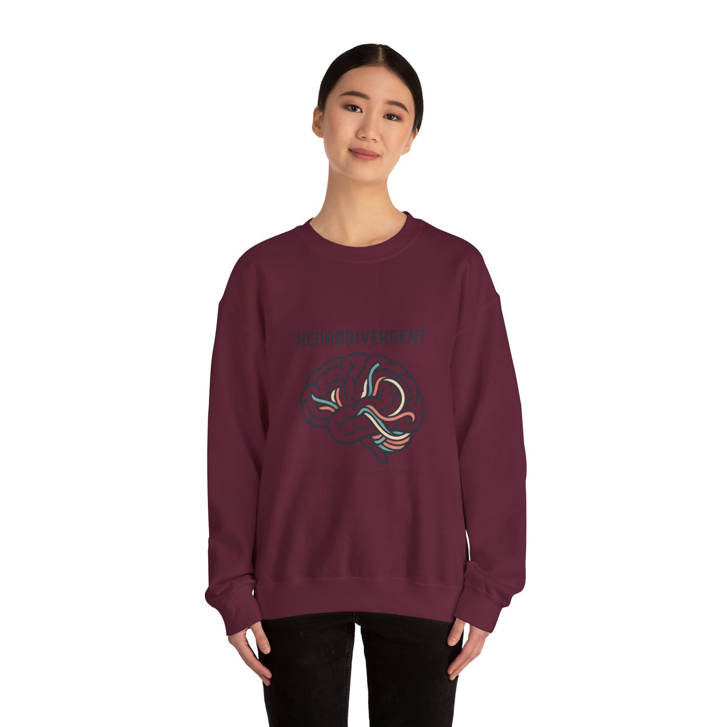 Neurodivergent Brain Crewneck Sweatshirt | autistic pride, identity-first