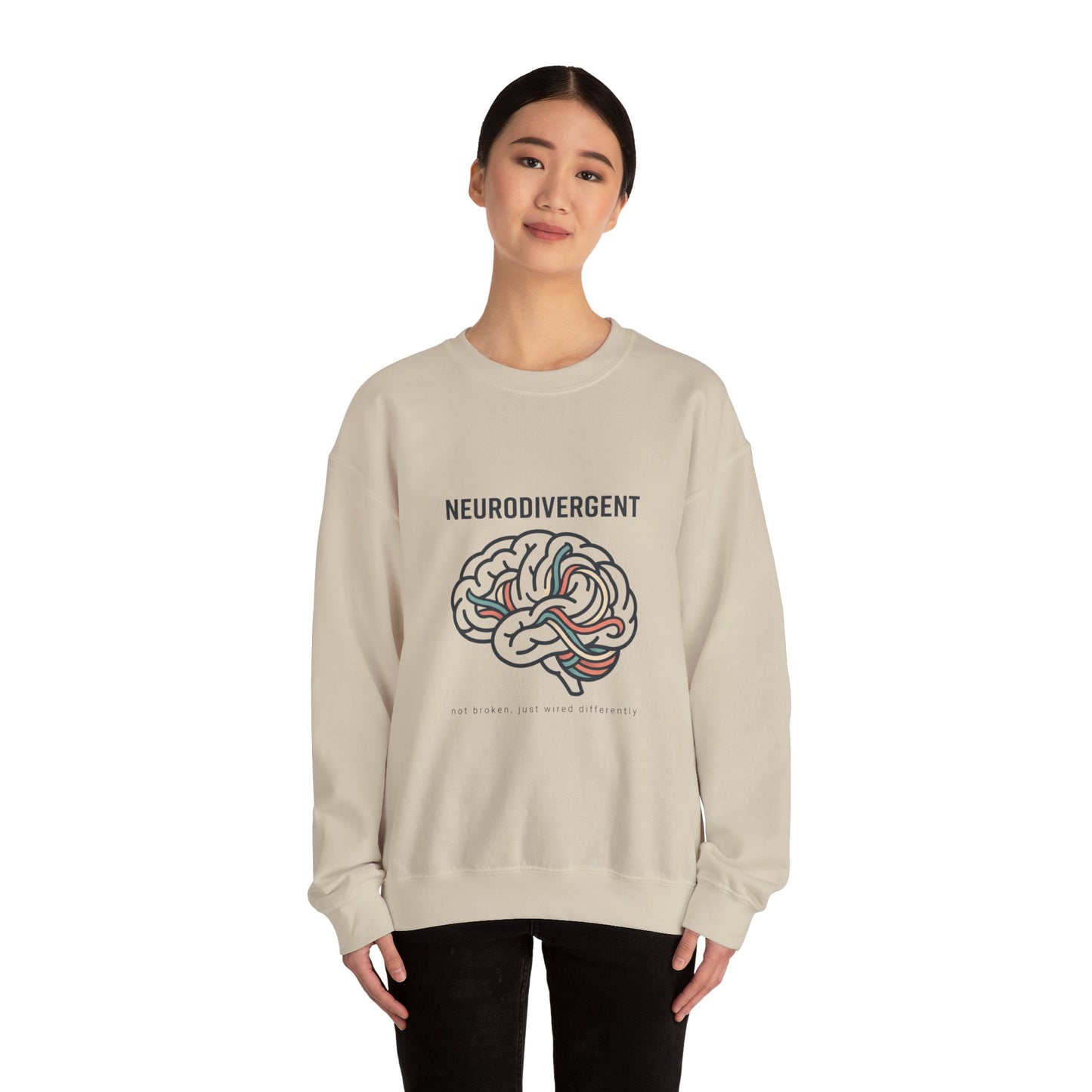 Neurodivergent Brain Crewneck Sweatshirt | autistic pride, identity-first
