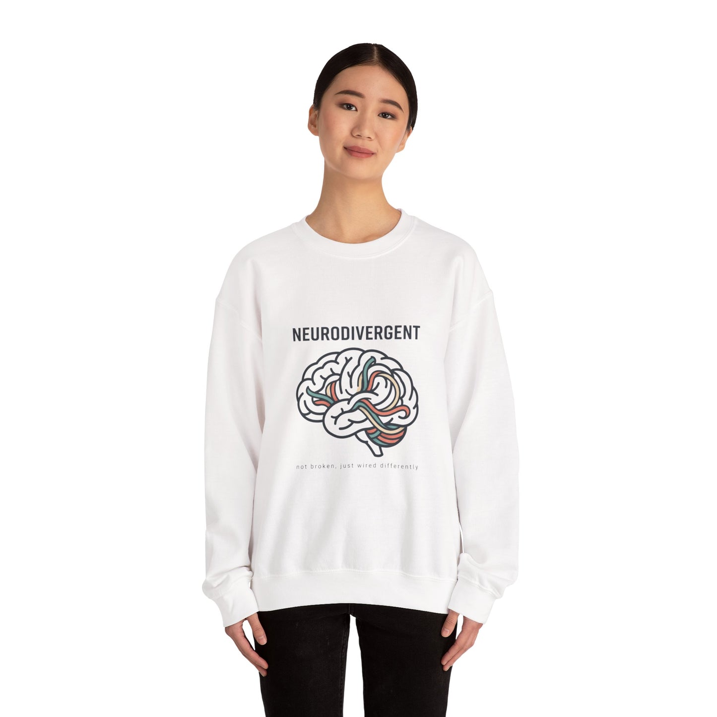 Neurodivergent Brain Crewneck Sweatshirt | autistic pride, identity-first
