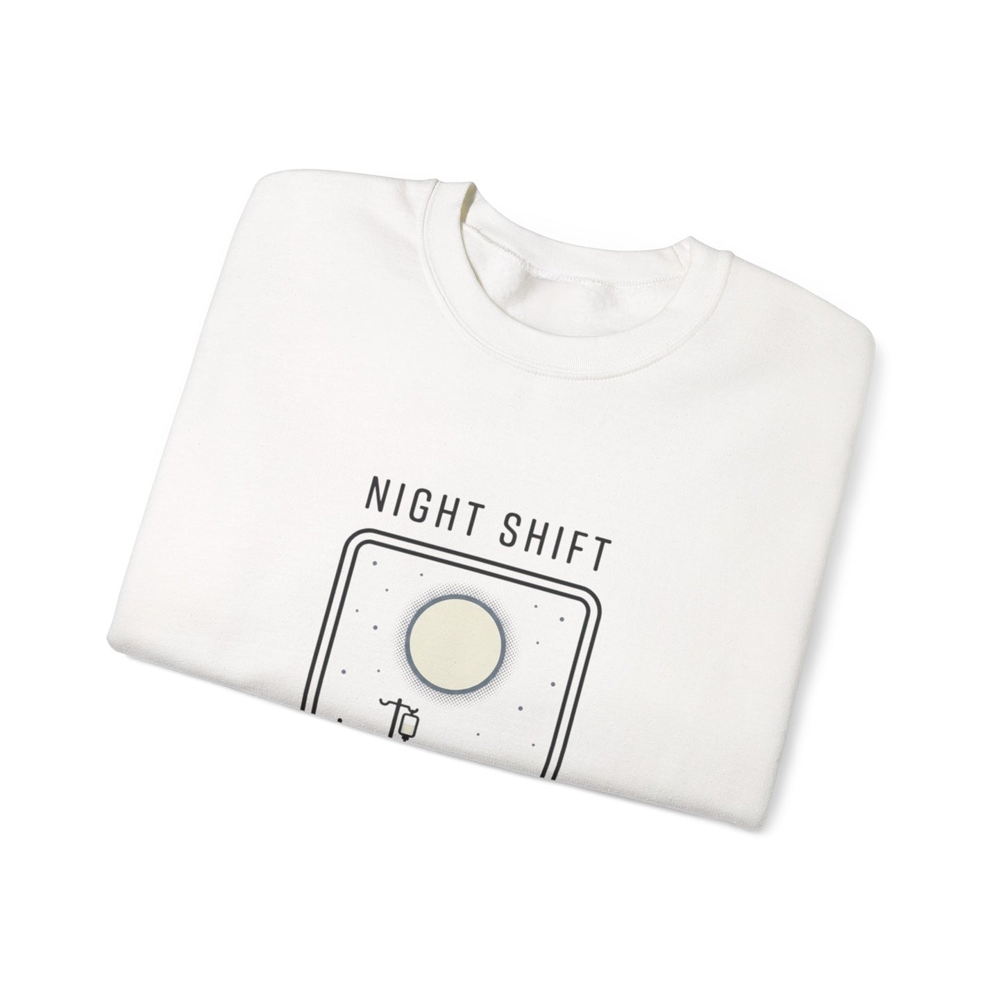 Night Shift Crewneck Sweatshirt – Minimal Moonlit 'Nothing Good Happens After Midnight' Design