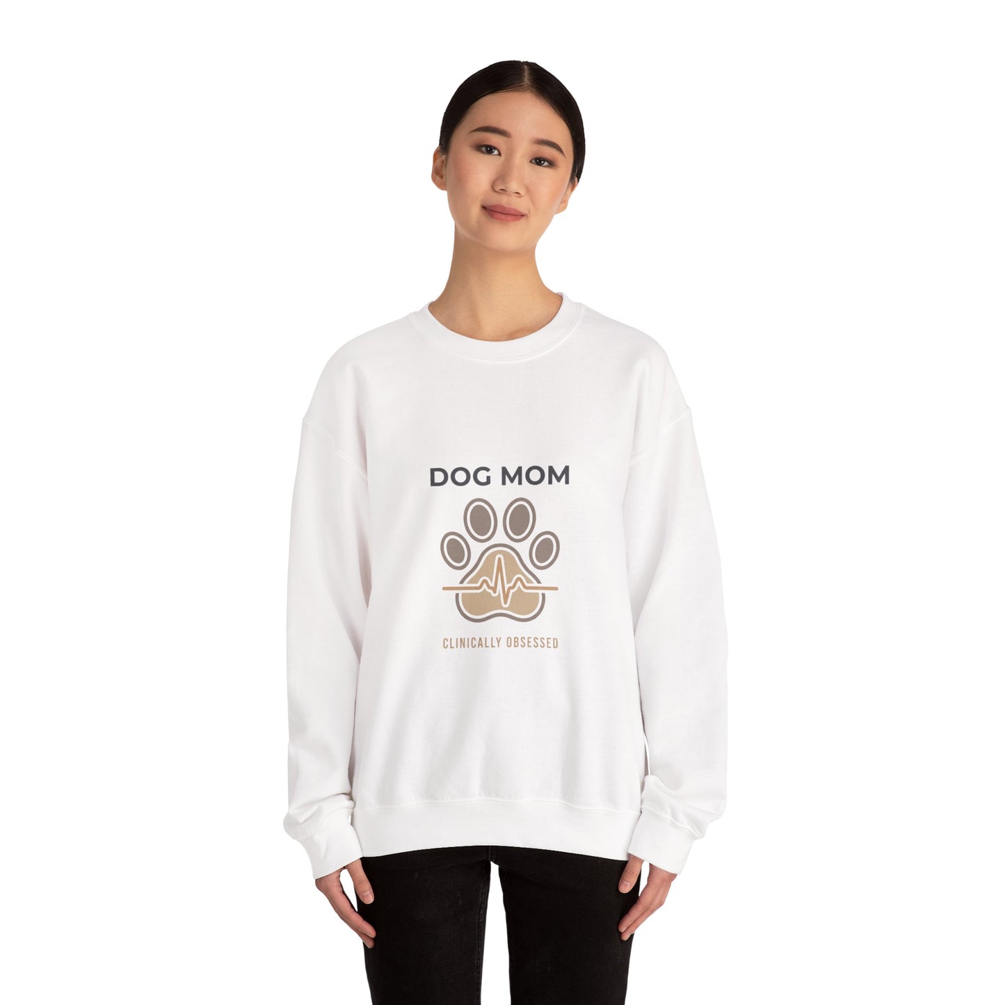 Dog Mom Paw Heart Crewneck Sweatshirt | fur baby, rescue pride