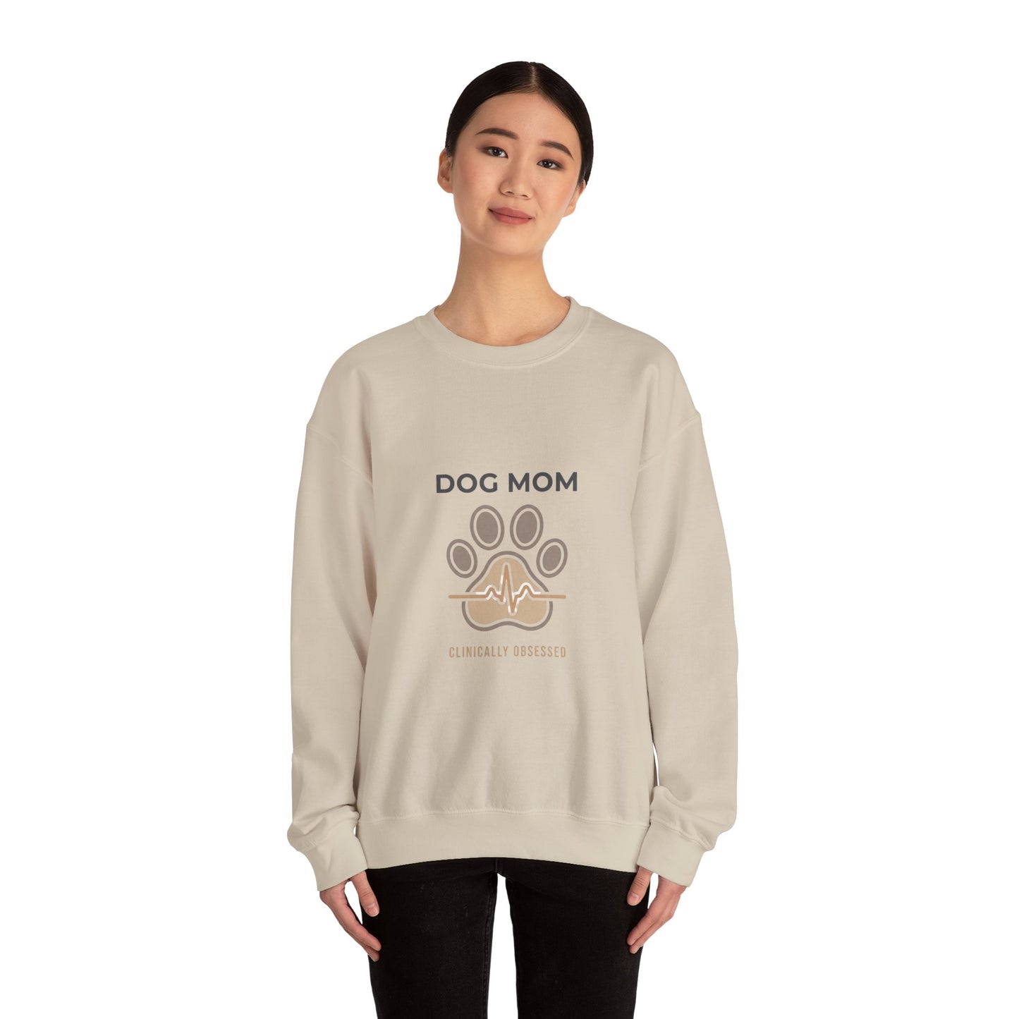 Dog Mom Paw Heart Crewneck Sweatshirt | fur baby, rescue pride