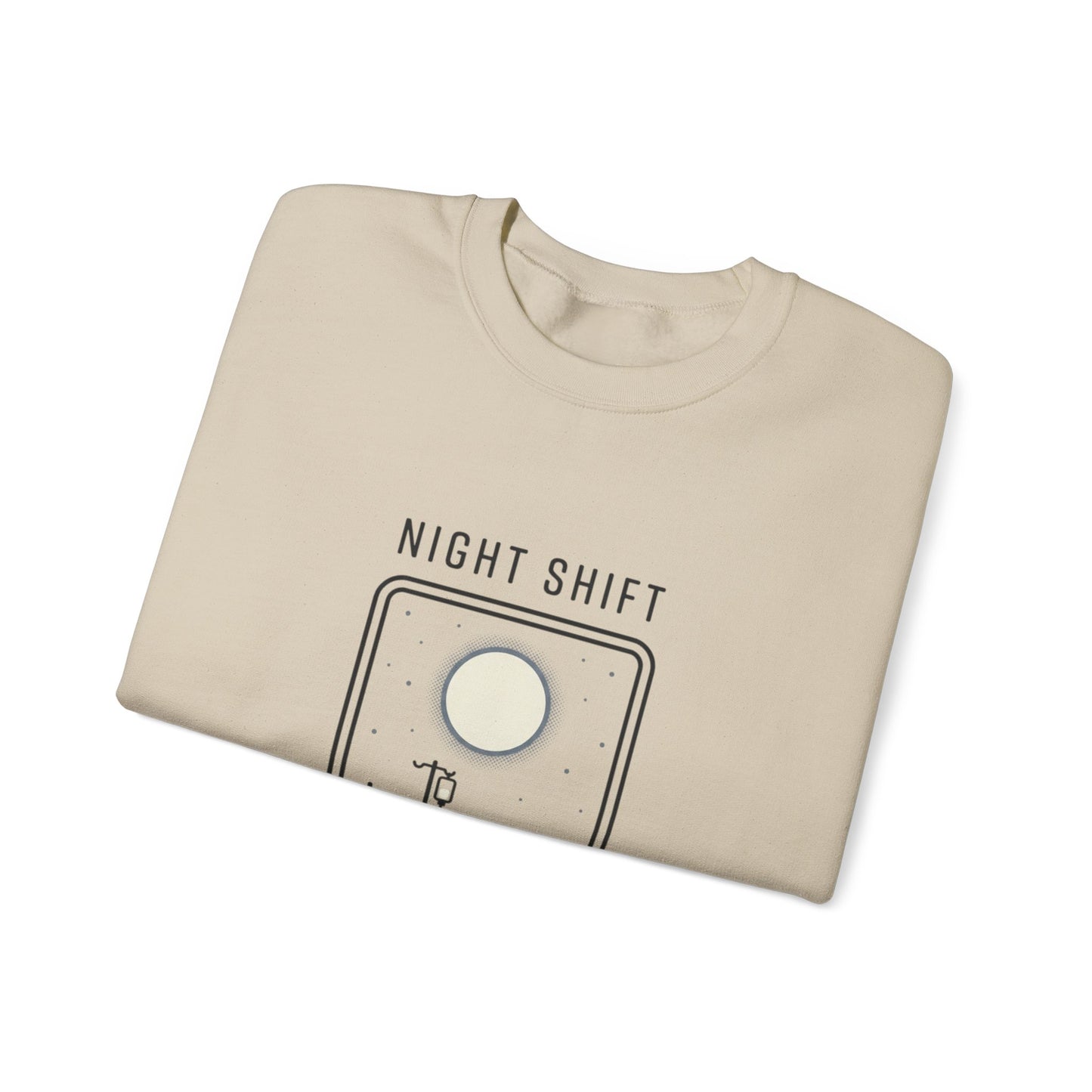Night Shift Crewneck Sweatshirt – Minimal Moonlit 'Nothing Good Happens After Midnight' Design