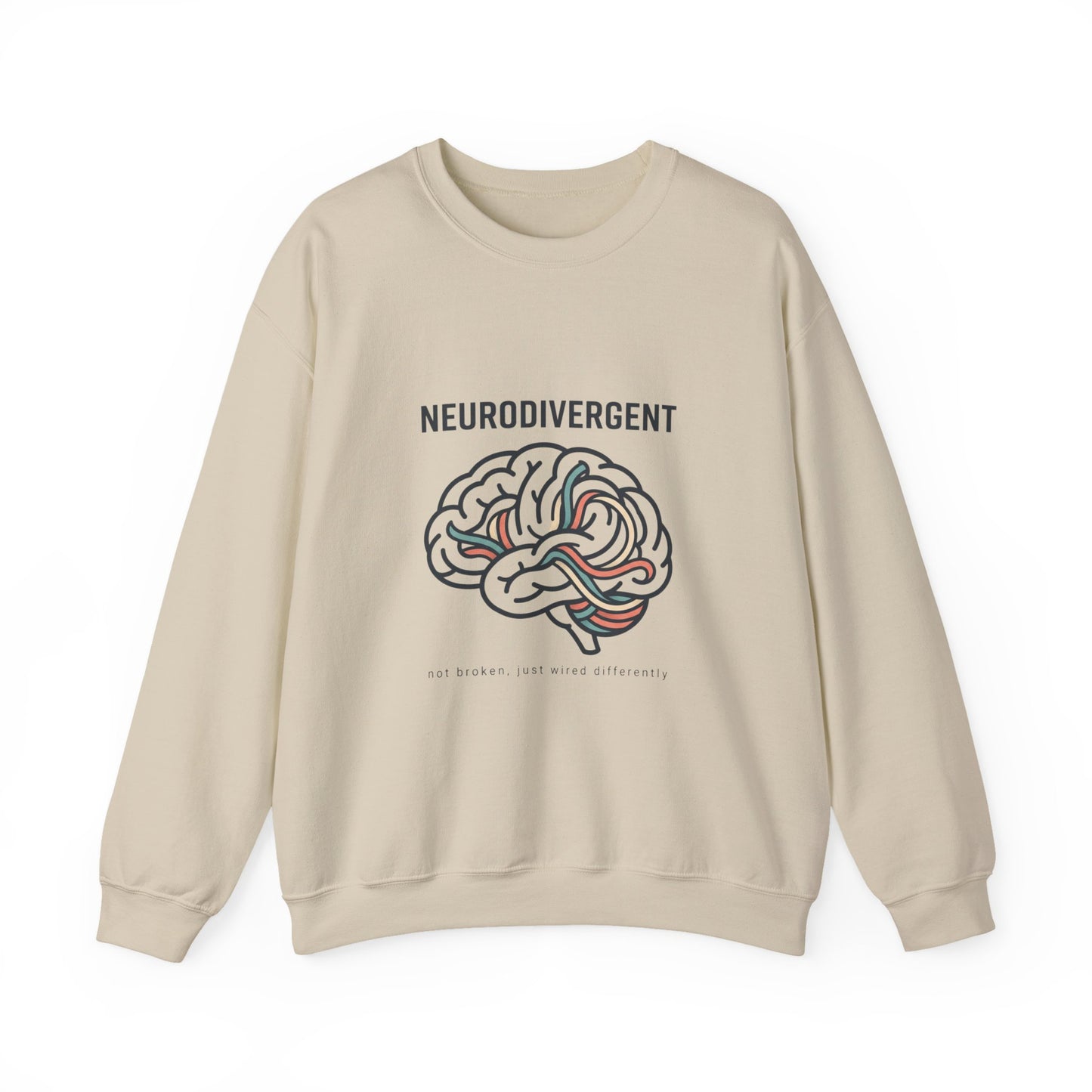 Neurodivergent Brain Crewneck Sweatshirt | autistic pride, identity-first